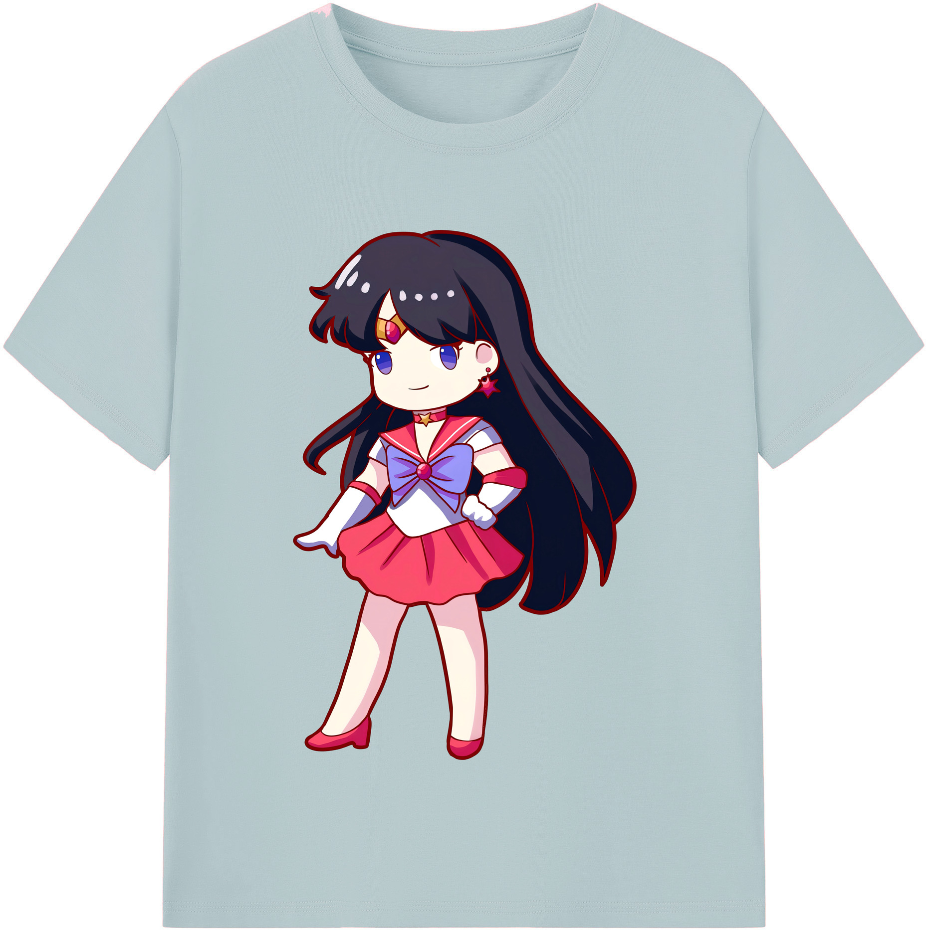 （画像用） 美少女戦士セーラームーン 火野レイ ひの レイ Sailor Moon Hino Rei （セーラーマーズ,Sailor Mars） 綿100％半袖Tシャツ（フロントプリント）